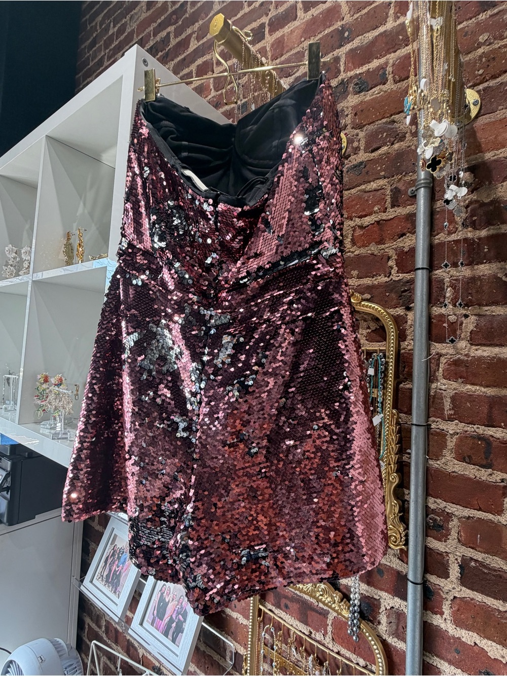 Sequin Mini Skirt in Rose Pink